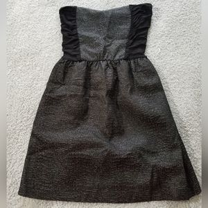 Eight Sixty Metallic Black Strapless Dress